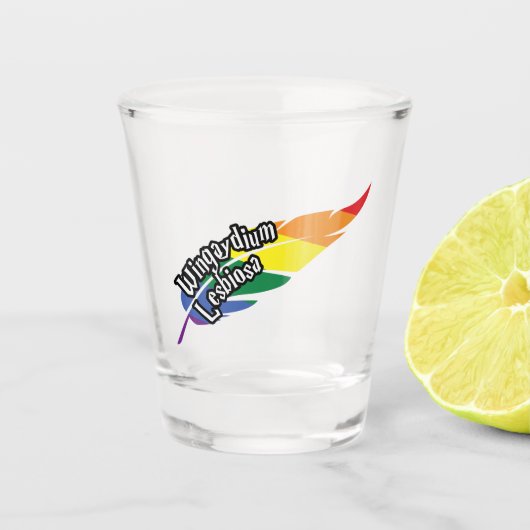 Funny LGBTQ | Woorden spelen | Pride | Regenboog Shot Glas (Voorkant)