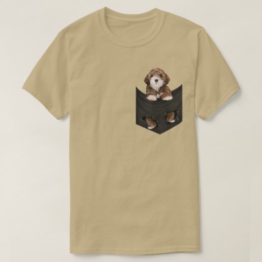Funny Lhasa Apso in Your Pocket for Lhasa Apso Lov T-shirt (Design voorkant)