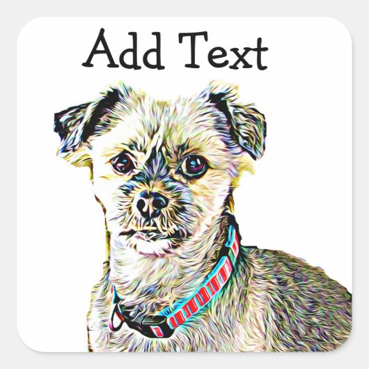 Funny Lhaso Apso of Shitzu Dog Sticker personalise (Voorkant)