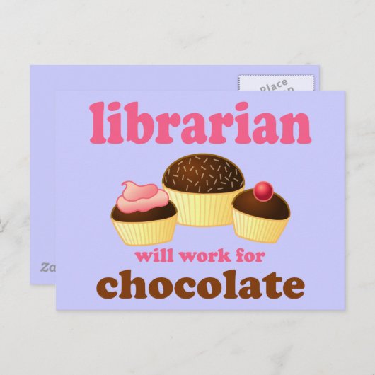 Funny Librarian Briefkaart (Voorkant / Achterkant)