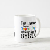 Funny Librarian Dewey Decimal Search Engine System Koffiemok (Voorkant rechts)