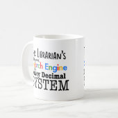 Funny Librarian Dewey Decimal Search Engine System Koffiemok (Voorkant links)