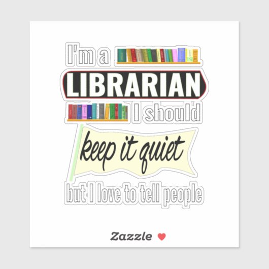 Funny librarian gift voor bibliothecaris grappig sticker (Vel)