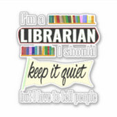 Funny librarian gift voor bibliothecaris grappig sticker (Voorkant)