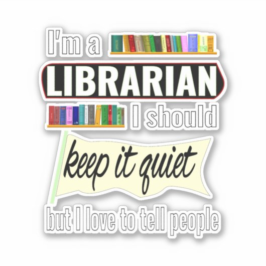 Funny librarian gift voor bibliothecaris grappig sticker (Voorkant)