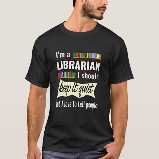 Funny librarian gift voor bibliothecaris grappig t-shirt (Voorkant)