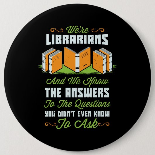 Funny Librarian Gifts Ronde Button 6,0 Cm (Voorkant)
