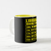 Funny Librarian Hourly Rate Mok (Voorkant links)