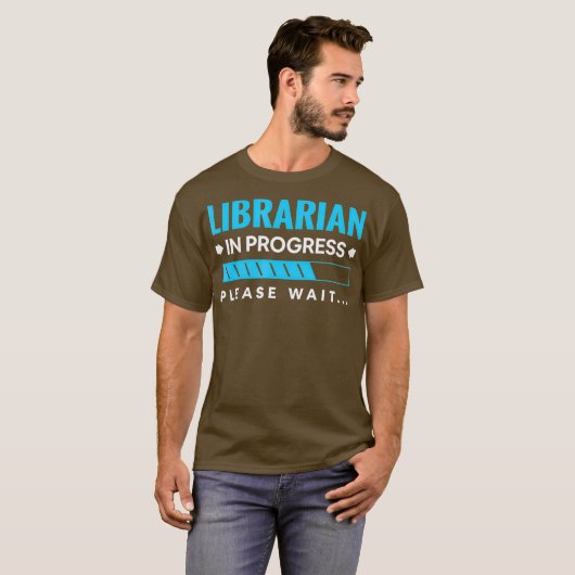 Funny Librarian in Progress Library Science T-shirt (Voorkant volledig)