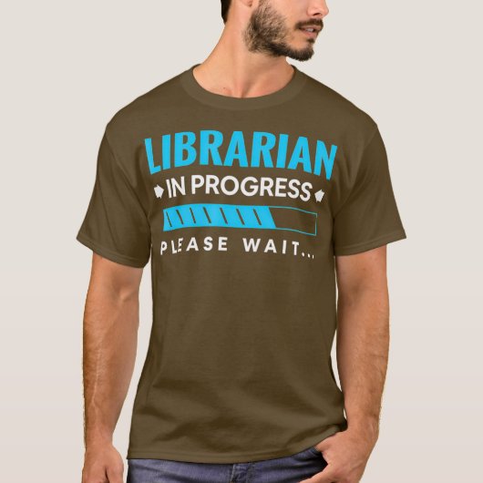 Funny Librarian in Progress Library Science T-shirt (Voorkant)