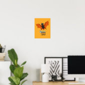 Funny librarian leraar knuppel poster (Thuiskantoor)