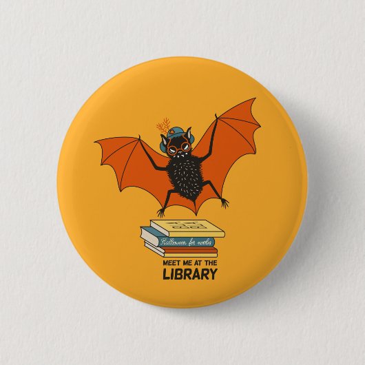 Funny librarian leraar knuppel ronde button 5,7 cm (Voorkant)