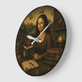 Funny Librarian Mona Lisa Library Lover Gift Grote Klok (Hoek)