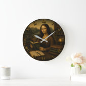 Funny Librarian Mona Lisa Library Lover Gift Grote Klok (Huis)