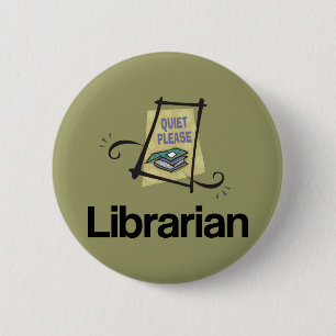 Funny Librarian Quiet alsjeblieft Library Gift Ronde Button 5,7 Cm