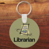 Funny Librarian Quiet alsjeblieft Library Gift Sleutelhanger (Voorkant)