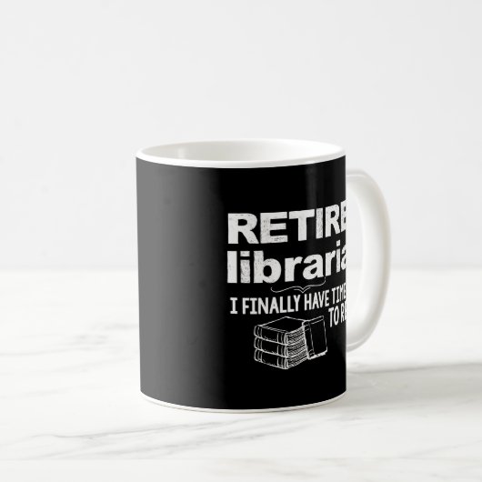 Funny Librarian Retirement Gift Coffee Mok in rust (Voorkant rechts)