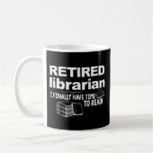 Funny Librarian Retirement Gift Coffee Mok in rust (Links)