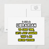 Funny Librarian T-Shirts en Gifts Briefkaart (Voorkant / Achterkant)
