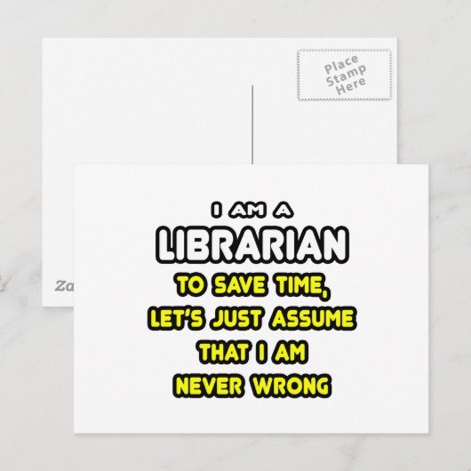 Funny Librarian T-Shirts en Gifts Briefkaart (Voorkant / Achterkant)