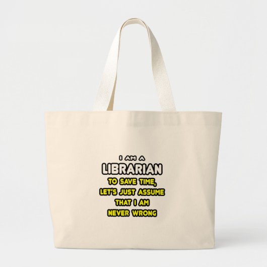 Funny Librarian T-Shirts en Gifts Grote Tote Bag (Voorkant)