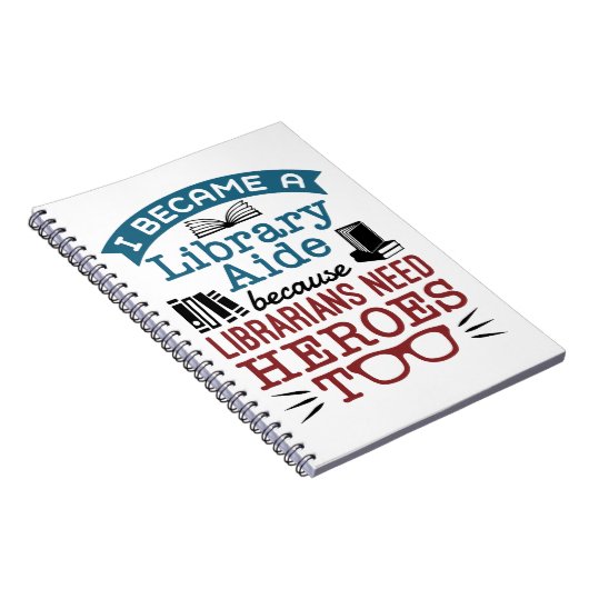 Funny Library Aide Assistant Heroes Gezegde Notitieboek (Rechterzijde)