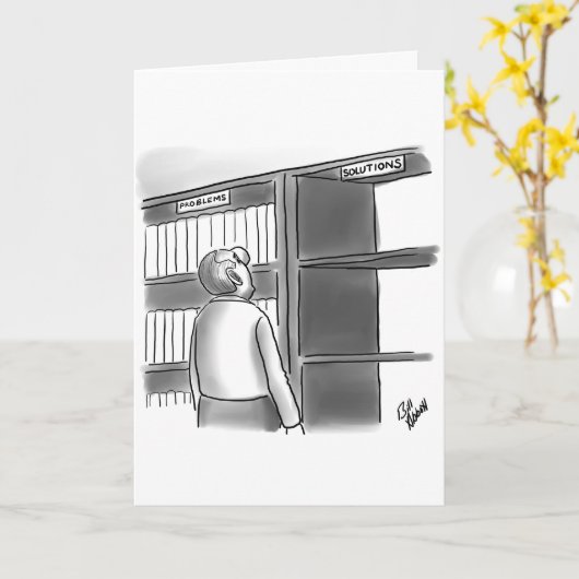 Funny Library Humor Wenskaart Kaart (Gele Bloem)