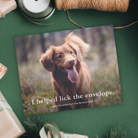 Funny Lick de Envelop Pet Christmas Kaart