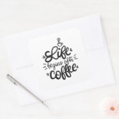 Funny Life Begint Na Coffee Sticker Seal (Envelop)