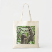 Funny Life Coach Cute Sloth Afbeelding Zwarte teks Tote Bag (Voorkant)