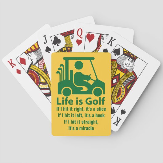Funny Life is Golf Green Gellow Plays Speelkaarten (Achterkant)