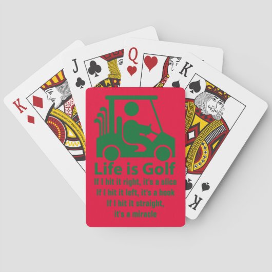 Funny Life is Golf Green Pplaykaarten Pokerkaarten (Achterkant)