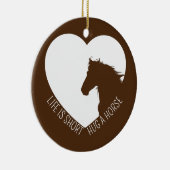 Funny Life is Short Hug a Horse Girl Keramisch Ornament (Rechts)