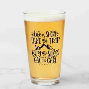 Funny LIfe is Short Inspirerend Text Glas