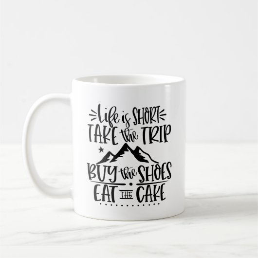 Funny LIfe is Short Inspirerend Text Koffiemok (Links)