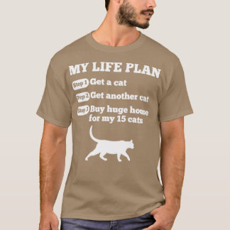 Funny Life Plan van Cat Lovers T-shirt