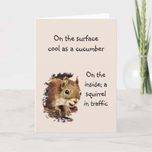 Funny Life Quote Surface Cool Inside Squirrel Kaart
