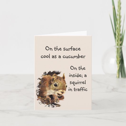 Funny Life Quote Surface Cool Inside Squirrel Notitiekaartje (Voorkant)