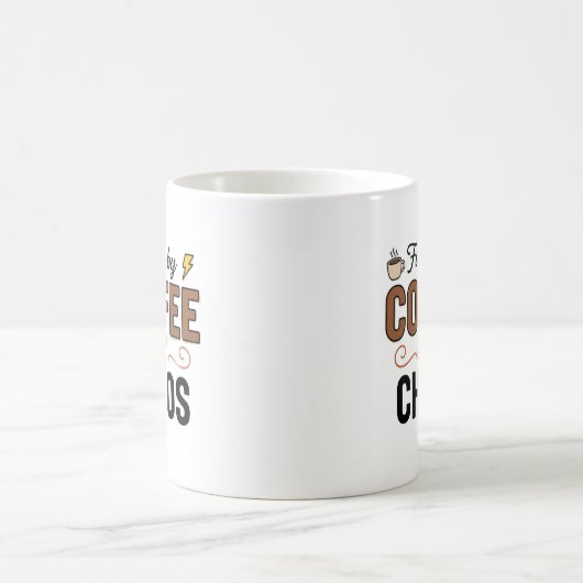 Funny Life Quote Typography Cup | Mom Chaos Gift Koffiemok (Center)