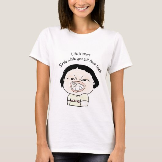 Funny Life Quote Vrouw T-shirt (Voorkant)