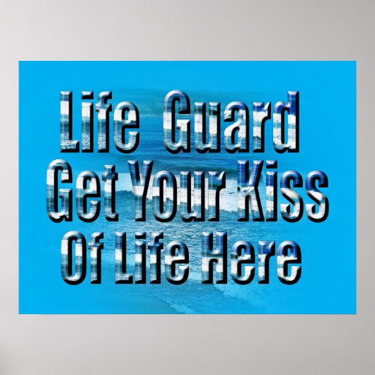 Funny Lifeguard Kiss hier, Poster (Voorkant)