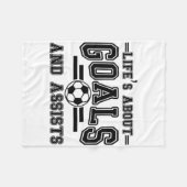 Funny Life's About Goals And Ists Soccer Fleece Deken (Voorkant (Horizontaal))