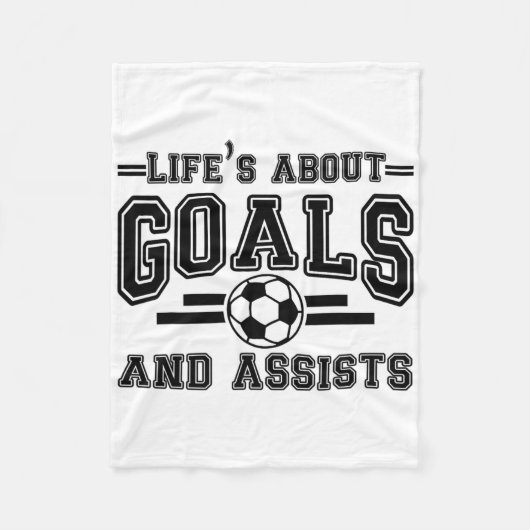 Funny Life's About Goals And Ists Soccer Fleece Deken (Voorkant)