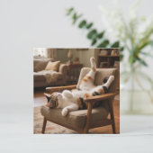 Funny Life's Short Laugh Faster Sleeping Cat Card Kaart (Staand voorkant)