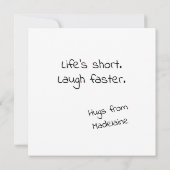 Funny Life's Short Laugh Faster Sleeping Cat Card Kaart (Achterkant)