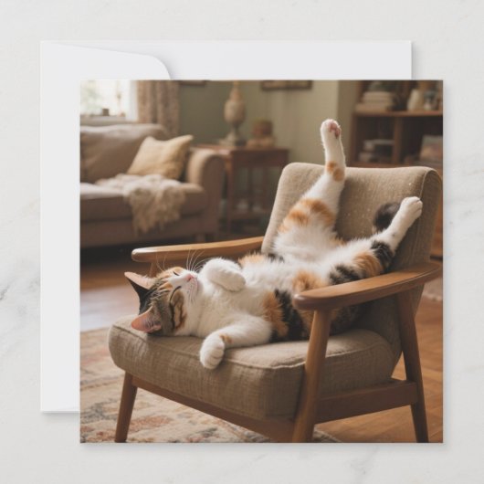 Funny Life's Short Laugh Faster Sleeping Cat Card Kaart (Voorkant)