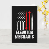 Funny Liftmonteur voor Liefhebbers van Liften Kaart (Gele Bloem)