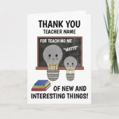 Funny Light Bulb Science Teacher Hartelijk dank Bedankkaart (Voorkant)