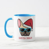 Funny Light Fawn Frenchie Santa Paws Kerstmis Mok (Links)