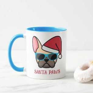 Funny Light Fawn Frenchie Santa Paws Kerstmis Mok